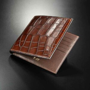portefeuille Empeiria en crocodile marron finition calf 1