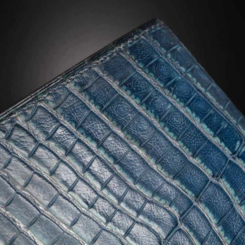 portefeuille Empeiria en crocodile Denim 3