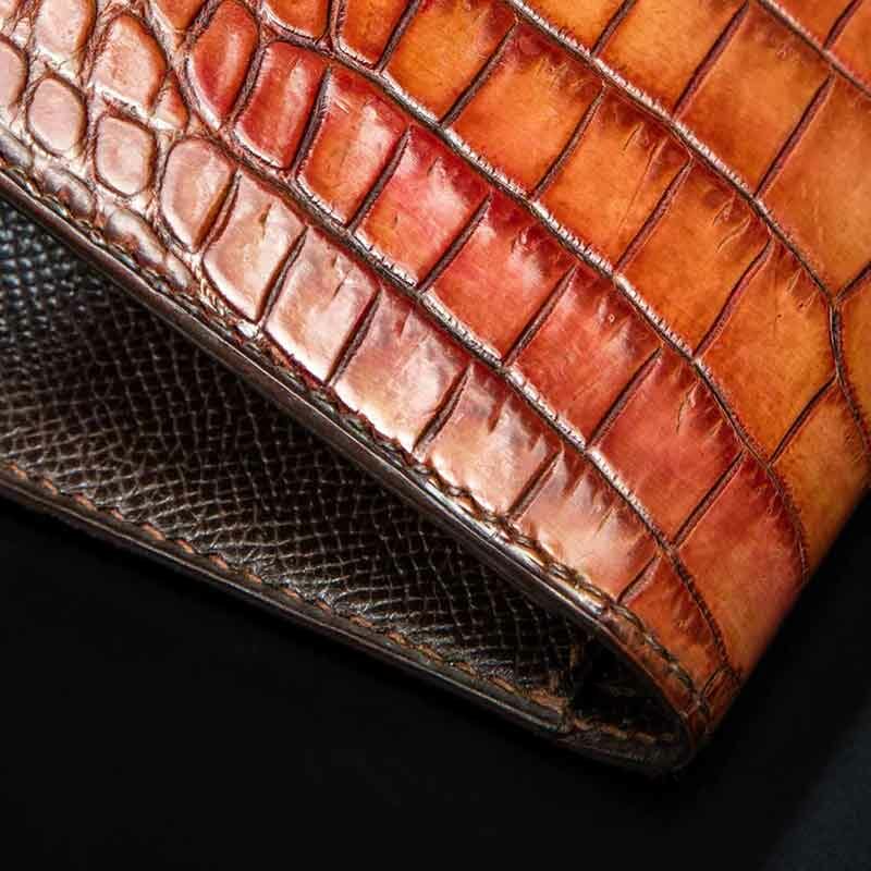 portefeuille Empeiria en crocodile miel 2