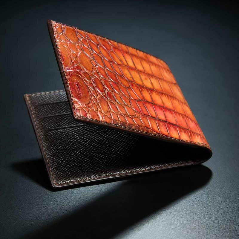 portefeuille Empeiria en crocodile miel 4