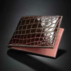 portefeuille Empeiria en crocodile noir marronné 1