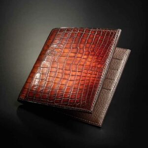 portefeuille Empeiria en crocodile nuances de marron 1