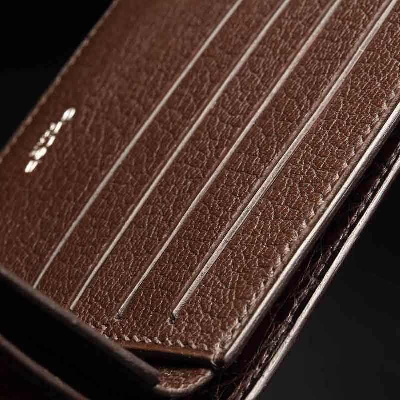 portefeuille Empeiria en crocodile nuances de marron 3