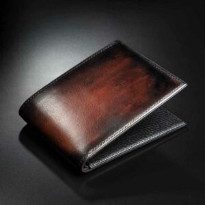 portefeuille Empeiria en veau marron et noir fumé 1