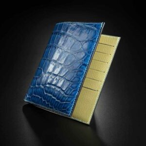 portefeuille ethymo en crocodile bleu saphir 1