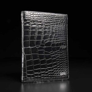 portefeuille Ethymo en crocodile noir 1