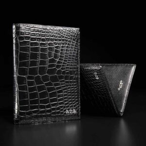 portefeuille Ethymo en crocodile noir mat 1