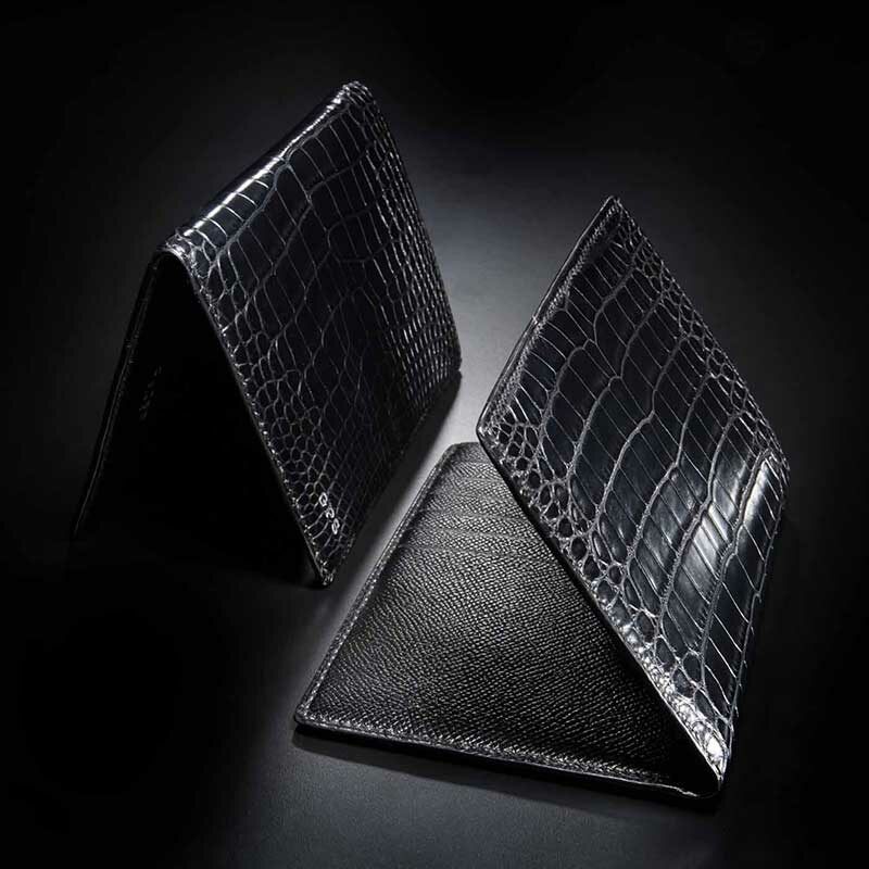 portefeuille Ethymo en crocodile noir mat 2
