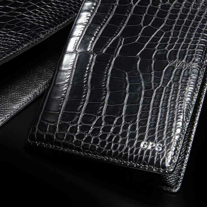 portefeuille Ethymo en crocodile noir mat 3