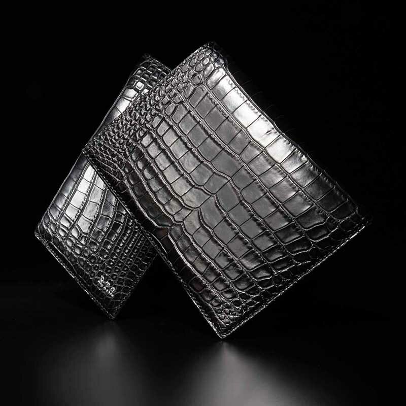 portefeuille Ethymo en crocodile noir mat 4