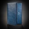 portefeuille Iota en autruche bleu canard 1