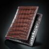 portefeuille Iota en crocodile marron taupe 1