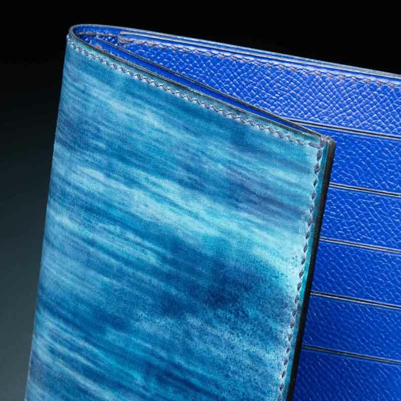 portefeuille en veau bleu delavé 4