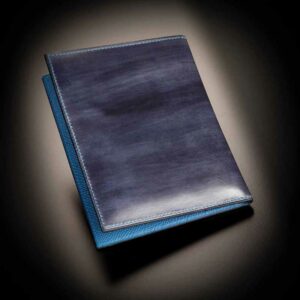 portefeuille en veau bleu Denim 1