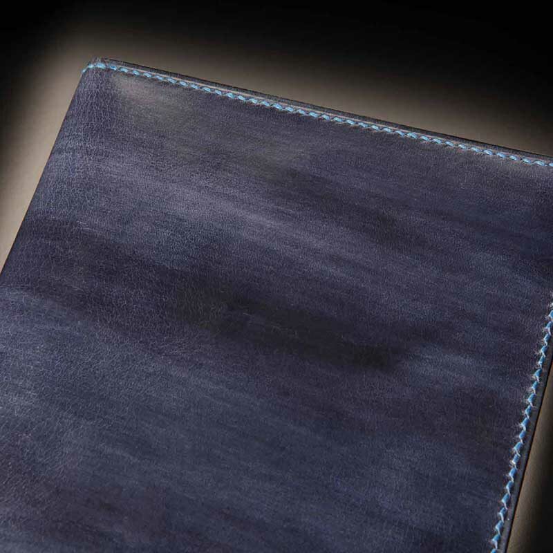 portefeuille en veau bleu Denim 3