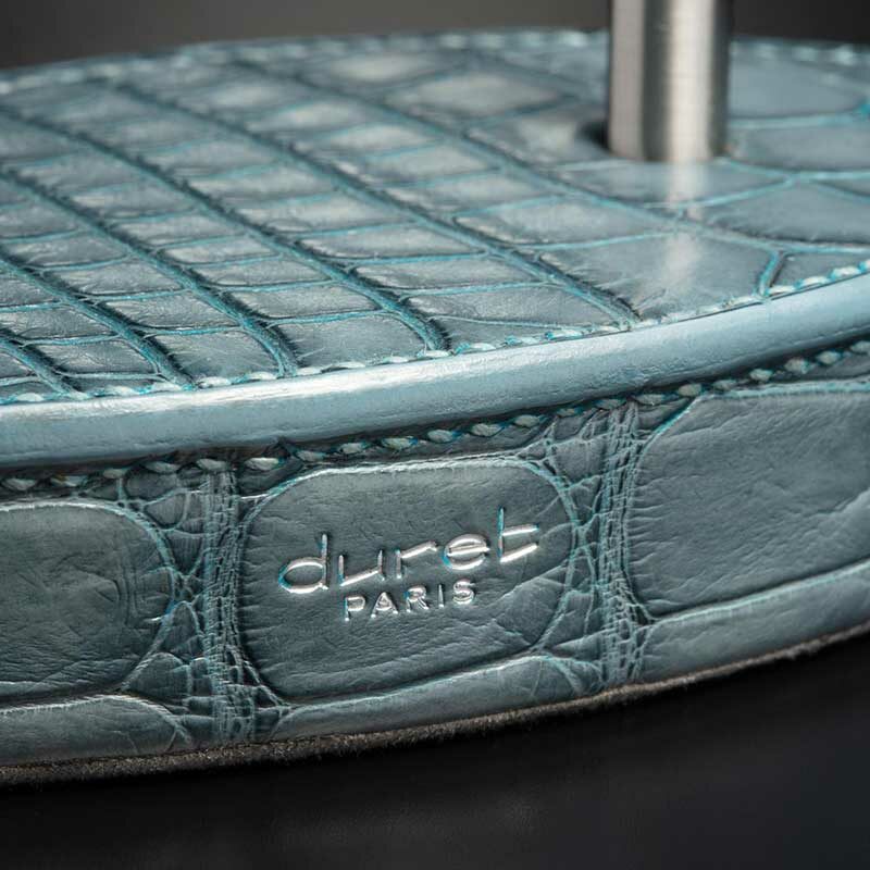 support de montre en crocodile bleu gris