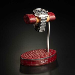 support de montre en crocodile rubis